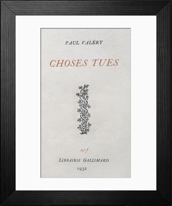 Framed Print : VALRY, Paul (1871-1945). Poet. 'Choses tues' (1932). AISA / Everett Collection**US SALES ONLY**