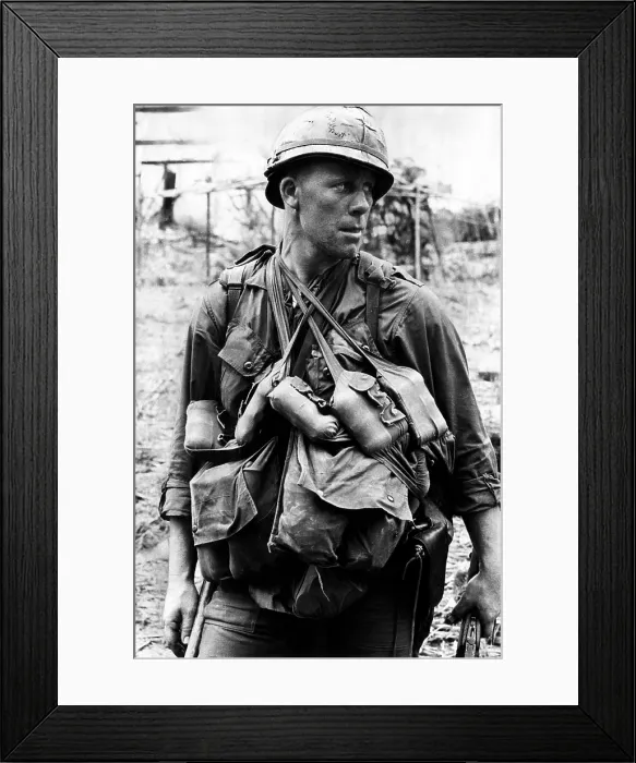 Framed Print : A U.S. soldier with the U.S. 1st Cavalry, Vietnam, March 4, 1966. Courtesy: CSU Archives / Everett Collection