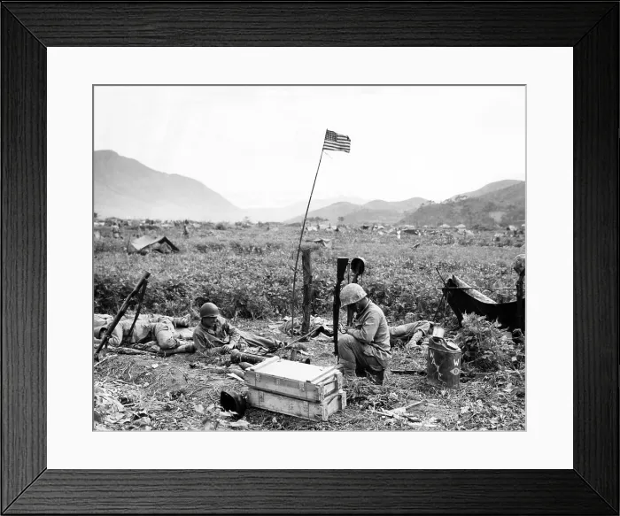 Framed Print : U.S. Marines in Korea during the Korean War, August 1950.. Courtesy: CSU Archives / Everett Collection Framed Print : U.S. Marines in Korea during the Korean War, August 1950.. Courtesy: CSU Archives / Everett Collection