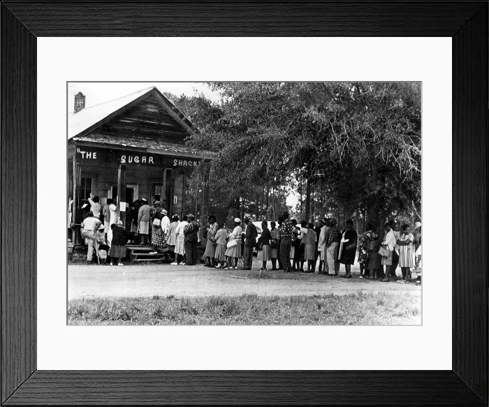Framed Print : 5 / 3 / 66--PEACHTREE, ALA--African Americans flock to this polling place in rural, Blackbelt, Alabama 5 / 3 as they vote in large numbers for the first time in history