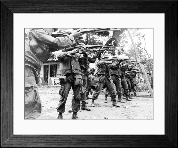 Framed Print : U.S. Marines advance down a street in Hue, Vietnam, February 21, 1968. Courtesy: CSU Archives / Everett Collection Framed Print : U.S. Marines advance down a street in Hue, Vietnam, February 21, 1968. Courtesy: CSU Archives / Everett Collection