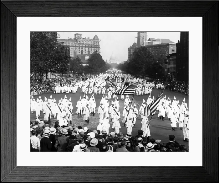 Framed Print : Ku Klux Klan 2nd Public Congress parade, Washington D.C. September 13, 1926. Courtesy: CSU Archives  /  Everett Collection