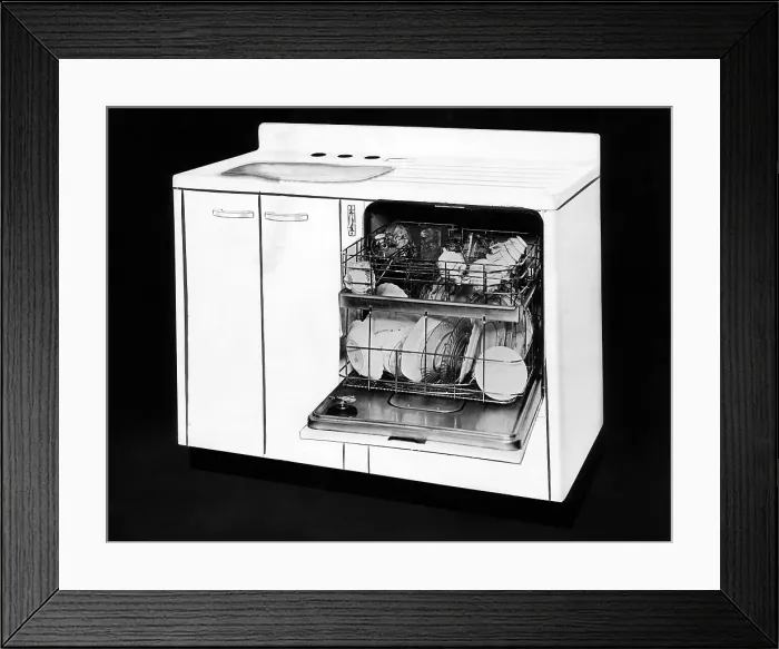 Framed Print : An early American dishwasher, circa 1941. Courtesy: CSU Archives / Everett Collection