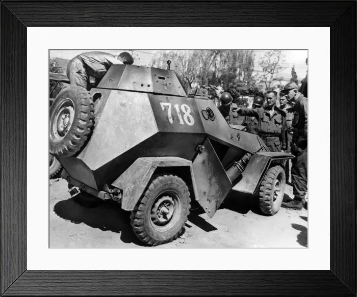 Framed Print : A Soviet made armored car captured by South Korean troops surrounded by U.S. ordnance men, 1950.. Courtesy: CSU Archives / Everett Collection Framed Print : A Soviet made armored car captured by South Korean troops surrounded by U.S. ordnance men, 1950.. Courtesy: CSU Archives / Everett Collection