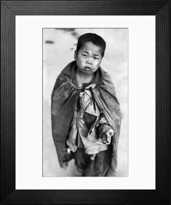 Framed Print : Korean War: A young Korean boy begging for food, Pusan, Korea, 1953.. Courtesy: CSU Archives / Everett Collection Framed Print : Korean War: A young Korean boy begging for food, Pusan, Korea, 1953.. Courtesy: CSU Archives / Everett Collection