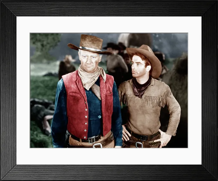Framed Print : RED RIVER, from left: John Wayne, Montgomery Clift, 1948