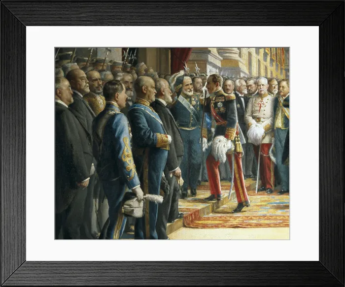 Framed Print : MAANOS MARTINEZAsterio (1861-1935). Opening of the Cortes at the Senate. 1920. SPAIN. Madrid. Senate Palace. Detail