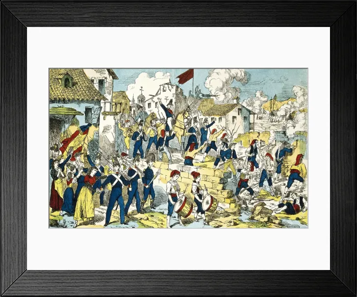 Framed Print : Spain. Peninsular War (1808-1814). Siege of Gerona (13th June 1809). Engraving. SPAIN. Madrid. National Library. AISA / Everett Collection (41397)**US SALES ONLY**