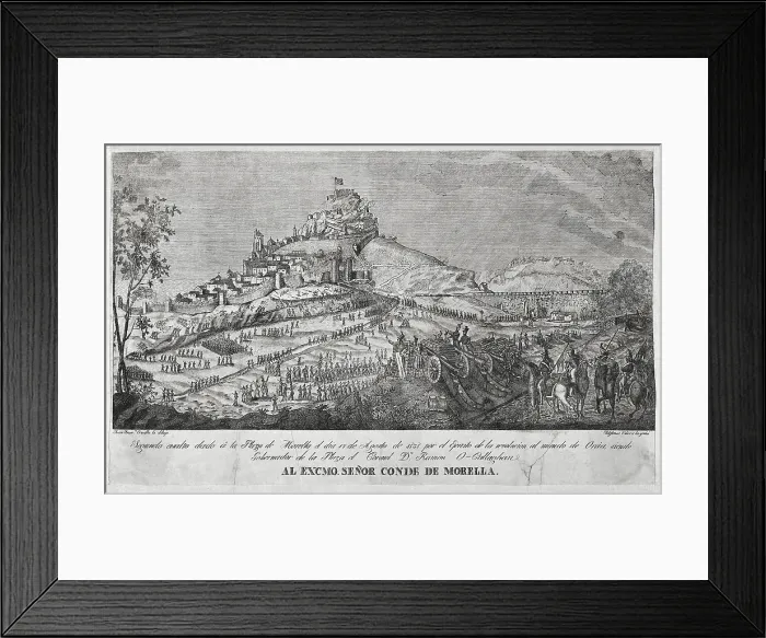 Framed Print : Spain. First Carlist War. Second assault to Morella by the army of Oria. Engraving. SPAIN. Madrid. National Library. AISA / Everett Collection (41408)**US SALES ONLY**