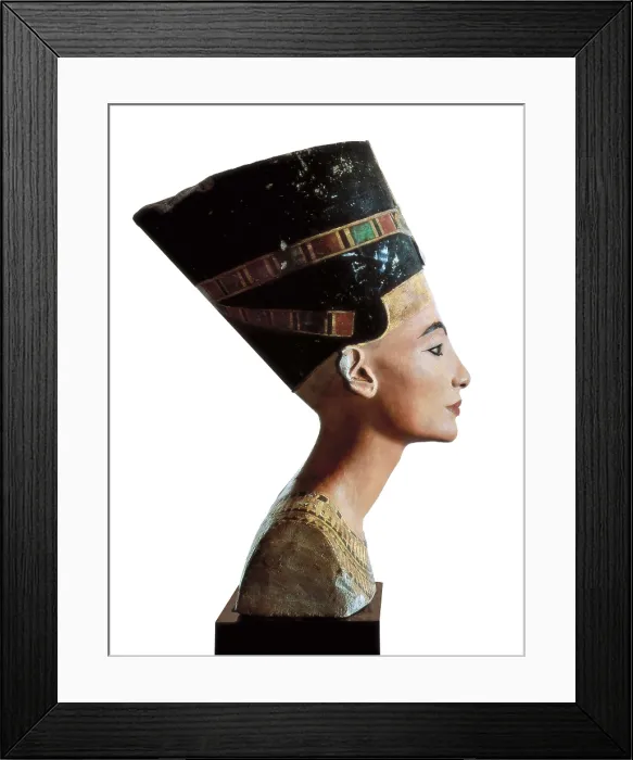 Framed Print : Bust of Nefertiti. s.XIV BC. 18th Dynasty. Polychrome limestone. Egyptian art. New Kingdom. Sculpture on rock. GERMANY. Berlin. Altes Museum. Proc: EGYPT. Amarna