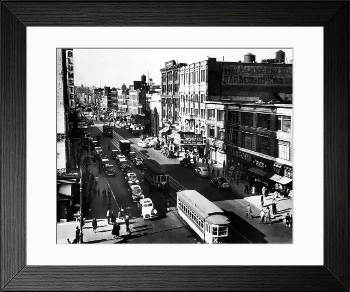 Framed Print : Harlem Thoroughfare on 125th Street, N.Y.C. in 1943. CSU Archives Framed Print : Harlem Thoroughfare on 125th Street, N.Y.C. in 1943. CSU Archives