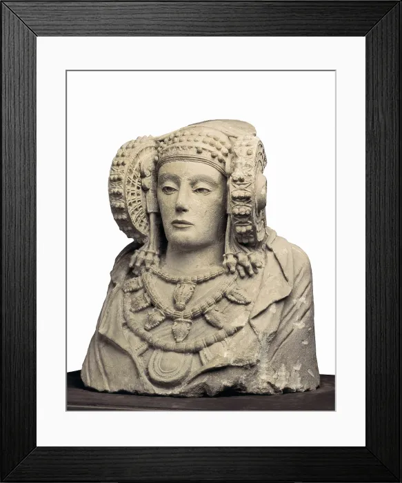 Framed Print : Lady of Elche. 5th c. BC. Iberian art. Sculpture on rock. SPAIN. Madrid. National Museum of Archaeology. Proc: SPAIN. Elche. La Alcudia. AISA / Everett Collection**US SALES ONLY**