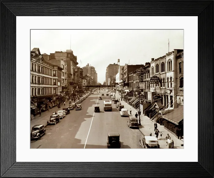Framed Print : NEW YORK CITY, The German District on 86th Street between Second and Third Avenue in 1939.. Courtesy: CSU Archives  /  Everett Collection