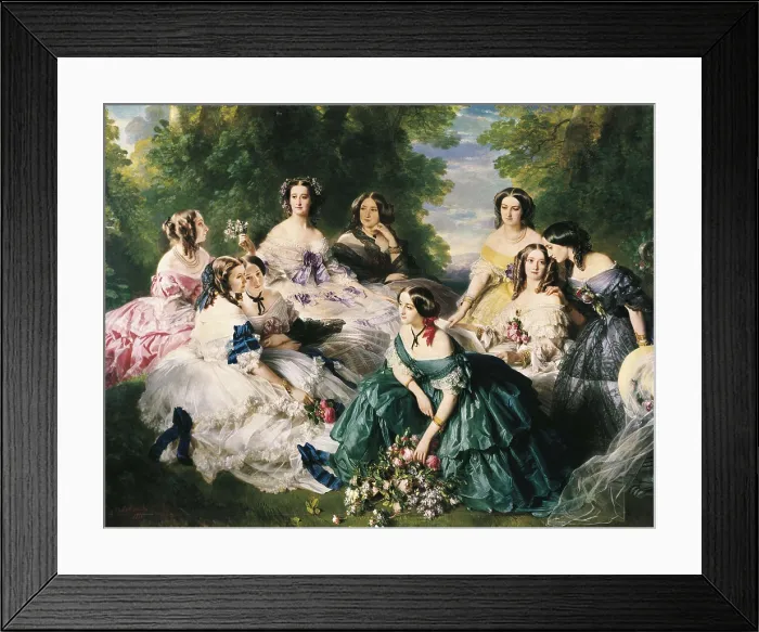 Framed Print : AISA / Everett Collection WINTERHALTER, Franz Xavier (1805-1873). Portrait of the Empress Eugenie surrounded by her Ladies in Waiting. 1855
