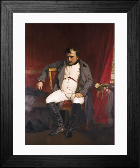 Framed Print : DELAROCHE, Hippolyte (1797-1856). Napoleon after his Abdication. ca. 1815. Oil on canvas. SPAIN. Madrid. St. Fernando Royal Academy Museum
