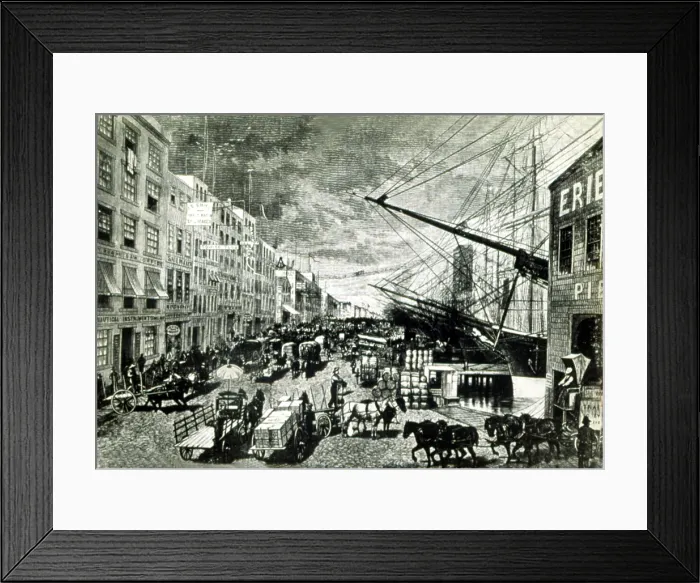 Framed Print : NEW YORK CITY, South Street & the Seaport, circa Al Smith's childhood in the late 1800's.. Courtesy: CSU Archives  /  Everett Collection