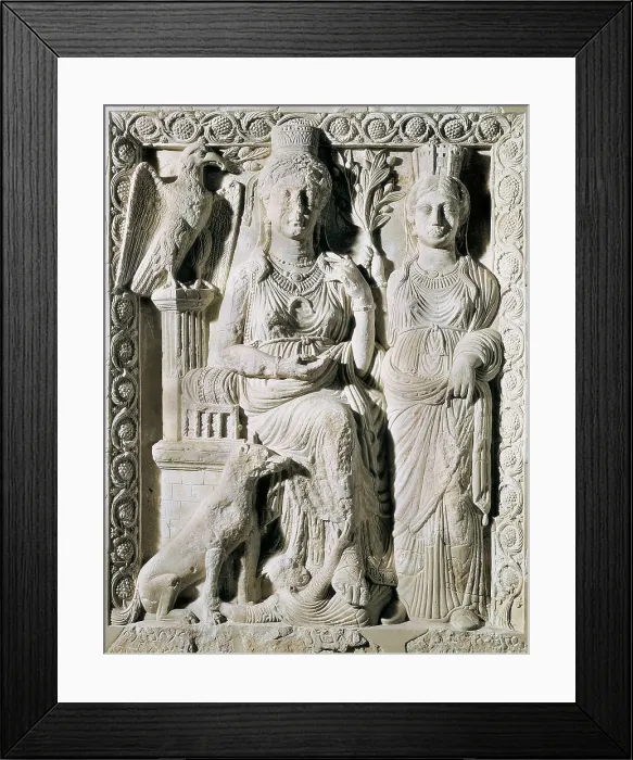 Framed Print : Relief depicting Queen Zenobia and a slave. 3rd c. Roman art. Late Empire. Relief on rock. SYRIA. Damascus. National Museum in Belgrade. Proc: SYRIA. Palmira Framed Print : Relief depicting Queen Zenobia and a slave. 3rd c. Roman art. Late Empire. Relief on rock. SYRIA. Damascus. National Museum in Belgrade. Proc: SYRIA. Palmira