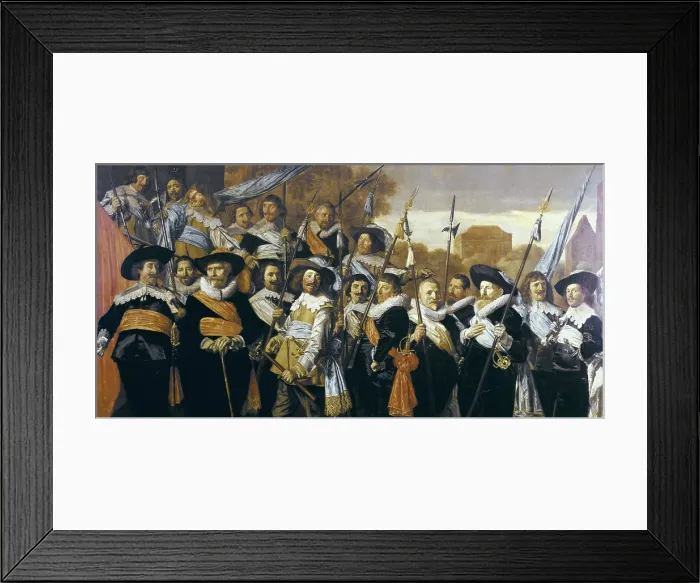 Framed Print : HALSFrans (1580-1666). Officers and Sergeants of the St George Civic Guard Company. Flemish art. Oil on canvas. NETHERLANDS. Haarlem. Frans Hals Museum