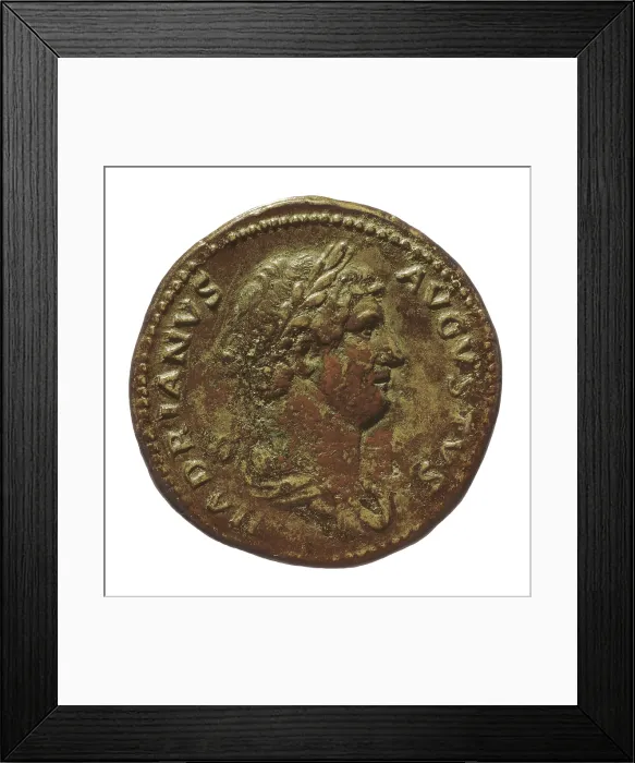 Framed Print : Bronze coin with the portrait of emperor Adrianus. Coin. FRANCE. Paris. National Library. AISA / Everett Collection**US SALES ONLY**