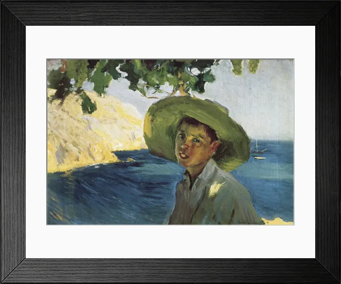 Framed Print : SOROLLAJoaqun (1863-1923). Boy with Hat. Oil on canvas. AISA / Everett Collection (47094)**US SALES ONLY**