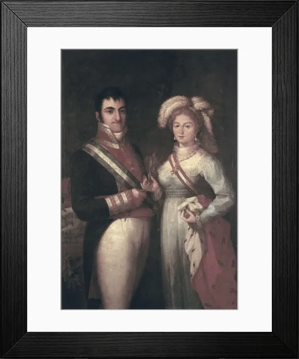 Framed Print : SPAIN. Cdiz. City Hall. Fernando VII of Spain with his third wife Mara Josefa Amalia de Sajonia. Oil on canvas. AISA / Everett Collection**US SALES ONLY**