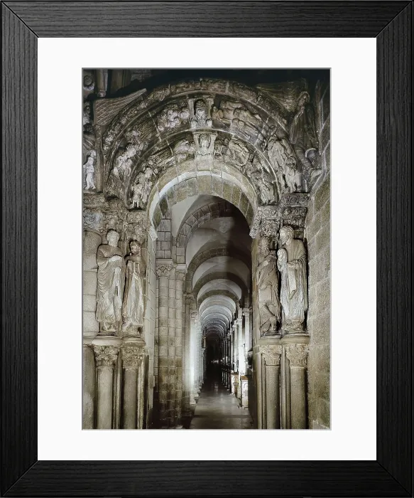 Framed Print : MATEO, Maestro (1161-1217). Santiago de Compostela Cathedral. Portico da Gloria. 1168-1188. SPAIN. Santiago de Compostela. Cathedral of Santiago de Compostela. Detail
