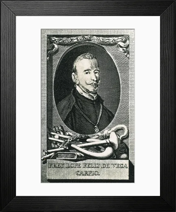Framed Print : VEGA CARPIO, Flix Lope de (1562-1635). Portrait of Lope de Vega. Engraving. SPAIN. Madrid. National Library. AISA / Everett Collection**US SALES ONLY** Framed Print : VEGA CARPIO, Flix Lope de (1562-1635). Portrait of Lope de Vega. Engraving. SPAIN. Madrid. National Library. AISA / Everett Collection**US SALES ONLY**