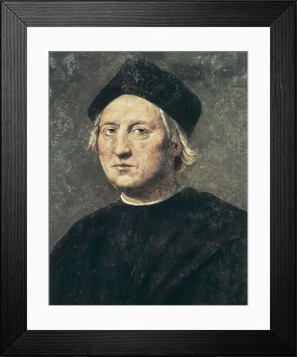 Framed Print : GHIRLANDAIO, Ridolfo (1483-1561). Portrait of Chritopher Columbus. 1st half 16th c. Oil on canvas. ITALY. Genoa. Pegli. Navy Museum. AISA / Everett Collection**US SALES ONLY**