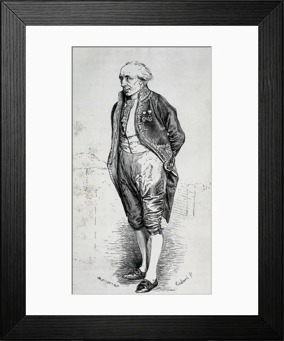Framed Print : BALZAC, Honor de (1799-1850). Representation of 'Monsieur Fontaine' to illustrate 'La Comdie humaine' of Balzac. Edition published in Paris in 1863. Engraving