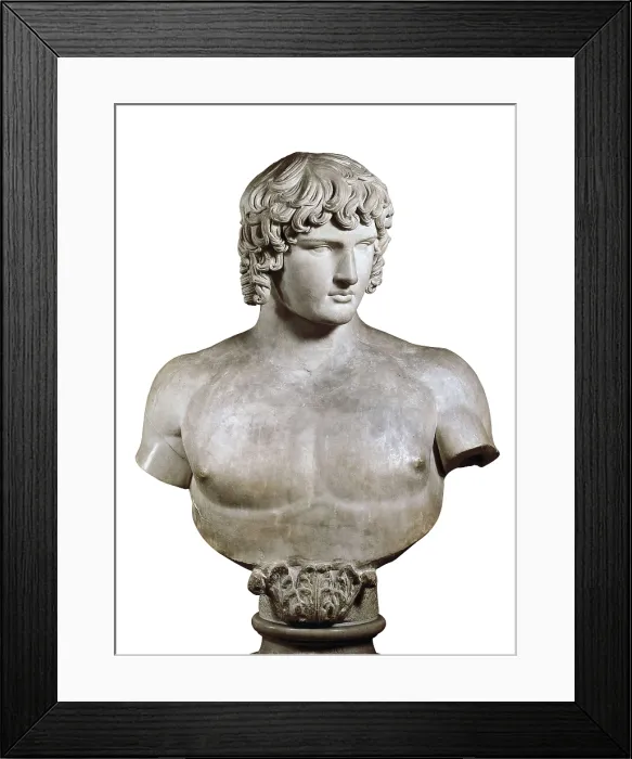 Framed Print : Antinous or Antinos. 2nd c. BC. Roman art. Early Empire. Sculpture on marble. VATICAN CITY. Pius-Clementine Museum (Vatican Museums). AISA / Everett Collection**US SALES ONLY**