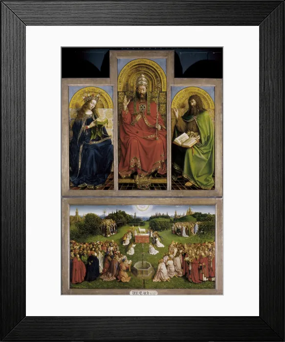 Framed Print : EYCK, Jan van (1390-1441); EYCK, Hubert van (1370-1426). The Ghent Altarpiece or Adoration of the Mystic Lamb. 1425-1432. BELGIUM. Ghent. Saint Bavo Cathedral