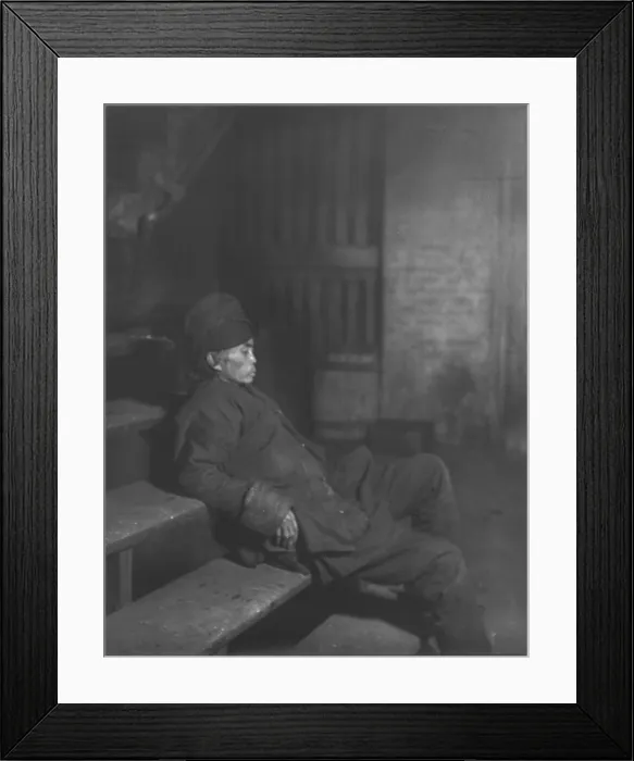 Framed Print : San Francisco, an opium addict, original caption: The Opium Fiend, Chinatown, California, photograph by Arnold Genthe, circa 1896-1906