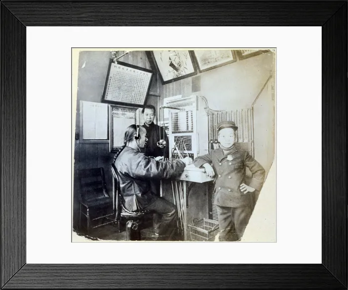 Framed Print : San Francisco, The First Chinese telephone operator in Chinatown, circa 1900-1930