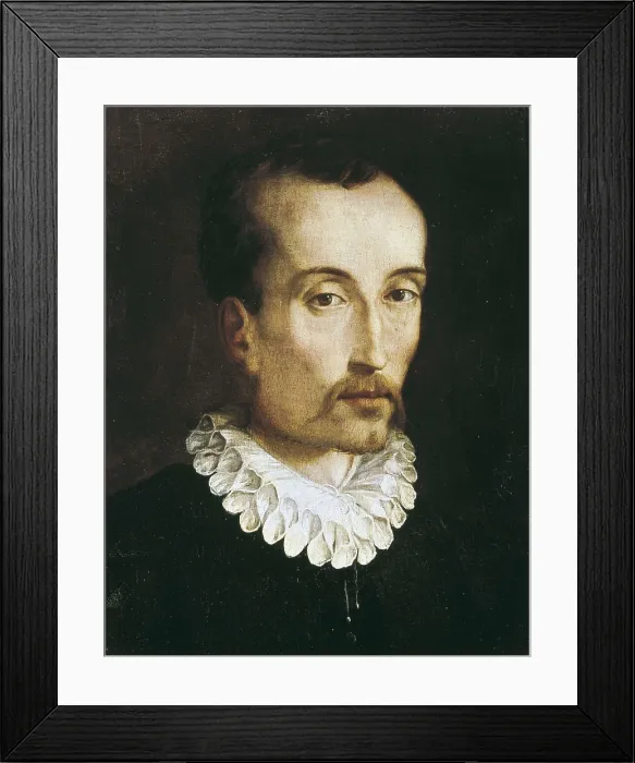 Framed Print : ALLORI, Alessandro (1535-1607). Portrait of Torquato Tasso (Ritratto di Torquato Tasso). end 16th c. Renaissance art. Oil on wood. ITALY. Florence