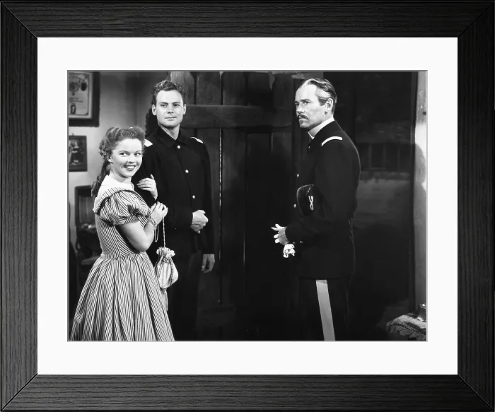 Framed Print : FORT APACHE, from left, Shirley Temple, John Agar, Henry Fonda, 1948 Framed Print : FORT APACHE, from left, Shirley Temple, John Agar, Henry Fonda, 1948