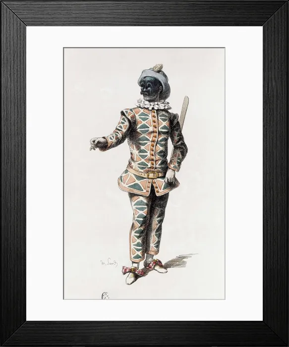 Framed Print : Harlequin, one of the principal stock characters of the Italian commedia dell'arte. Etching. AISA / Everett Collection**US SALES ONLY** Framed Print : Harlequin, one of the principal stock characters of the Italian commedia dell'arte. Etching. AISA / Everett Collection**US SALES ONLY**