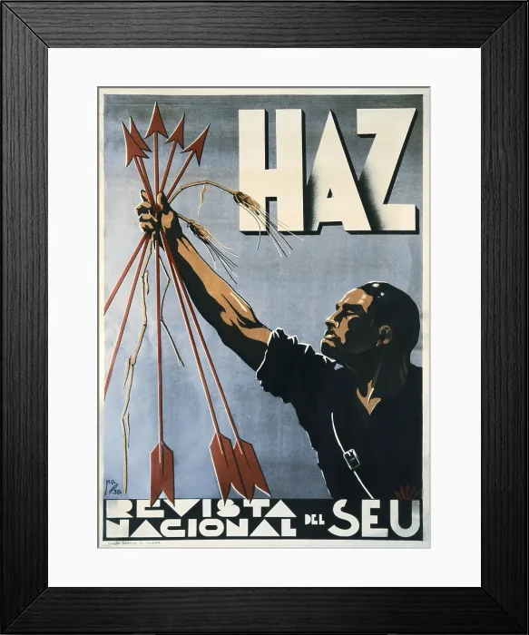 Framed Print : Spanish Civil War (1936-1939). 'Haz', national magazine of the SEU. Poster edited in Tolosa. SPAIN. Barcelona. Biblioteca de Catalunya (National Library of Catalonia)