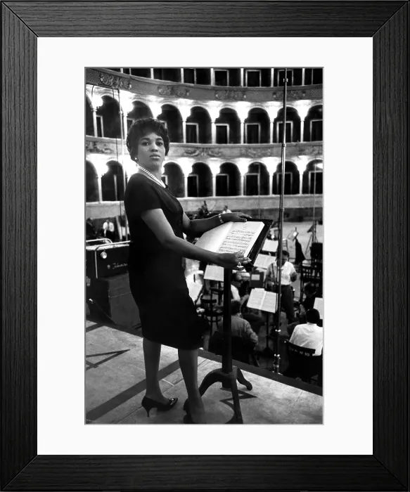 Framed Print : Soprano Leontyne Price at a rehearsal of AIDA, 1962.. Courtesy: CSU Archives / Everett Collection Framed Print : Soprano Leontyne Price at a rehearsal of AIDA, 1962.. Courtesy: CSU Archives / Everett Collection