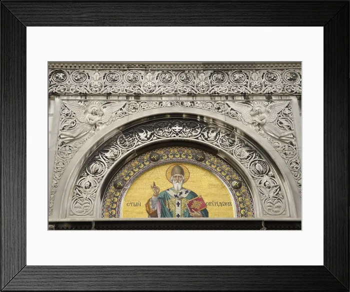 Framed Print : ITALY. Trieste. Church of San Spiridione. Detail of the faade of the Church of San Spiridione, of the Greek-orthodox community. Architecture