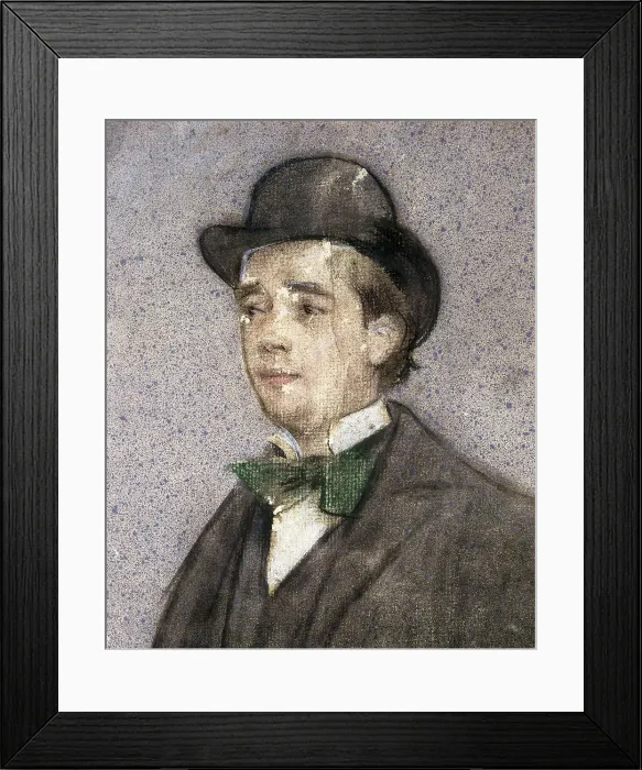 Framed Print : CASAS i CARBO, Ramn (1866-1932). Portrait of Adrin Gual. 1899 - 1905. Dtail. Drawing in charcoal and pastel. Modernism. Drawing. SPAIN. Barcelona Framed Print : CASAS i CARBO, Ramn (1866-1932). Portrait of Adrin Gual. 1899 - 1905. Dtail. Drawing in charcoal and pastel. Modernism. Drawing. SPAIN. Barcelona