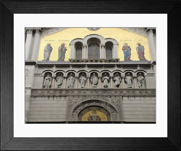 Framed Print : ITALY. Trieste. Church of San Spiridione. Detail of the faade of the Church of San Spiridione, of the Greek-orthodox community. Architecture