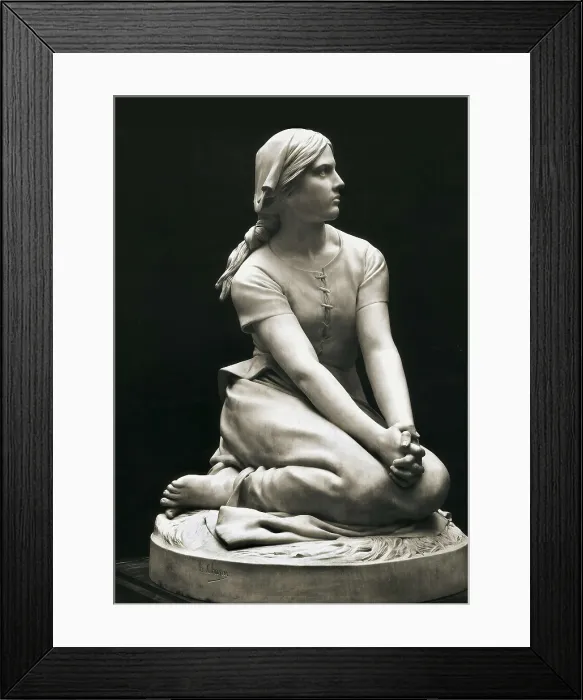 Framed Print : CHAPU, Henri-Michel-Antoine (1833-1891). Joan of Arc (1412-31) at Domremy (Jeanne d'Arc Domrmy). 1870 - 1872. Oil on canvas. FRANCE. Paris. Muse d'Orsay (Orsay Museum)