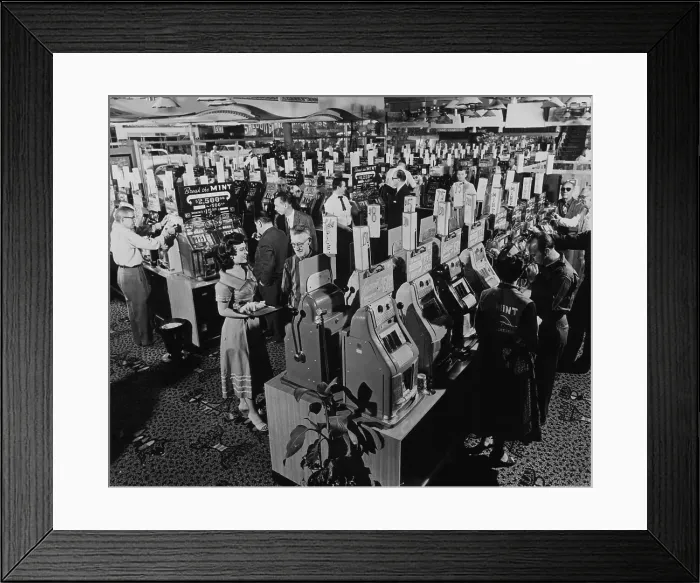 Framed Print : Slot machines at a casino in Las Vegas, Nevada. Courtesy: CSU Archives / Everett Collection Framed Print : Slot machines at a casino in Las Vegas, Nevada. Courtesy: CSU Archives / Everett Collection