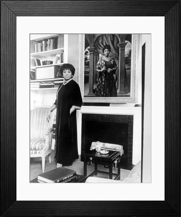 Framed Print : Leontyne Price, American Opera singer, at home, circa 1967. Courtesy: CSU Archives / Everett Collection
