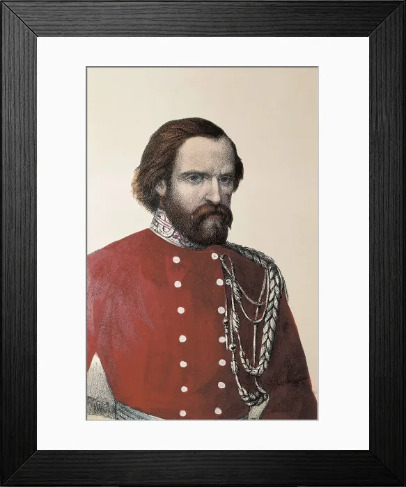 Framed Print : GARIBALDI, Giuseppe (1807-1882). Portrait with the uniform of the Hunters of the Alps. Litography. ITALY. Milan Framed Print : GARIBALDI, Giuseppe (1807-1882). Portrait with the uniform of the Hunters of the Alps. Litography. ITALY. Milan