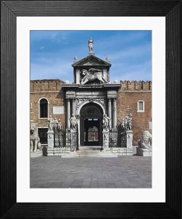 Framed Print : ITALY. Venice. The Arsenal's main gatethe Porta Magna. Renaissance art. Cinquecento. Venetian school. Architecture. AISA / Everett Collection (43797)**US SALES ONLY**