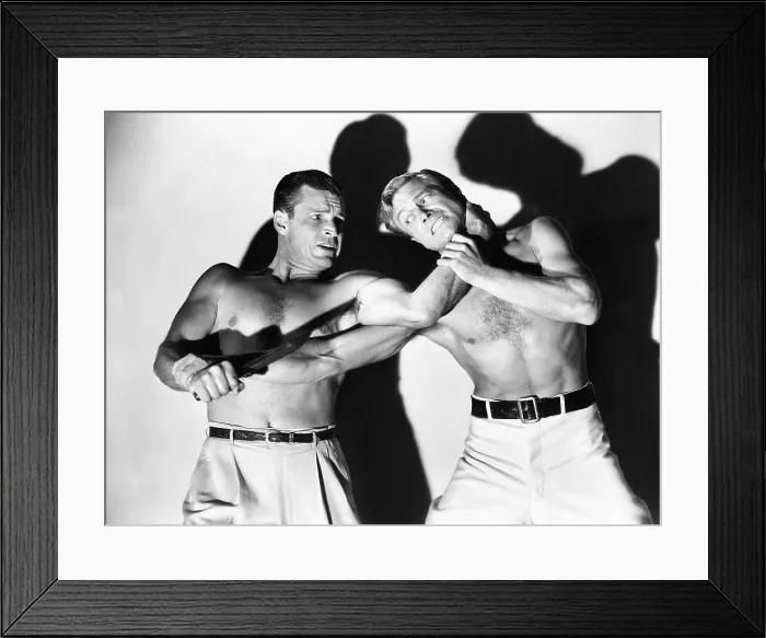 Framed Print : CAGED FURY, from left, Buster Crabbe, Richard Denning, 1948 Framed Print : CAGED FURY, from left, Buster Crabbe, Richard Denning, 1948