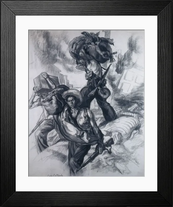Framed Print : Spanish Civil War (1936-1939). Sacking scene. Illustration by Carlos Senz de Tejada. Drawing. AISA / Everett Collection (51270)**US SALES ONLY**