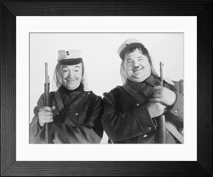 Framed Print : THE FLYING DEUCES, from left: Stan Laurel, Oliver Hardy, 1939