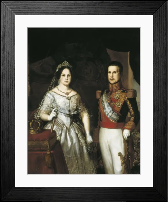 Framed Print : FERNANDEZ CRUZADO, Joaqun (1781-1856). D. Isabel II and Don Francisco de Ass de Borbn. Oil on canvas. SPAIN. Cdiz. Cadiz Provincial Museum